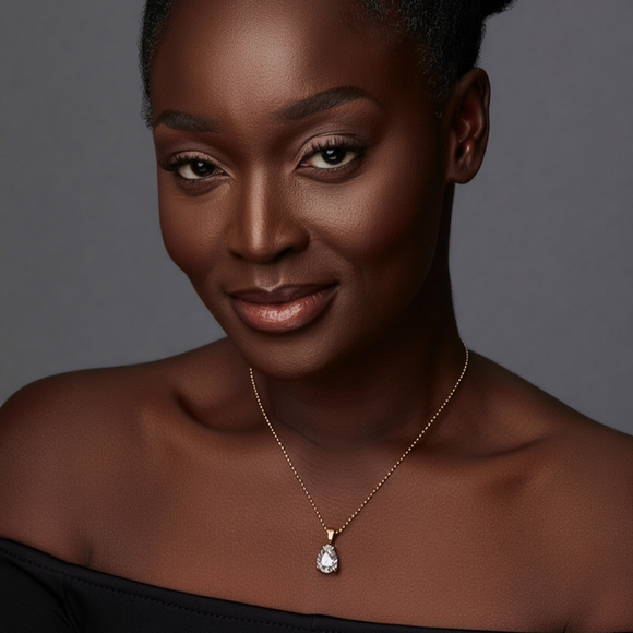 תליון טיפת יהלום זהב