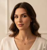 תליון לב אדום של זהב