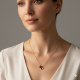 תליון לב אדום של זהב וחרוז  דיאמנט פראי