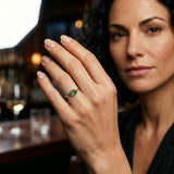 טבעת זהב אדום עם טורמלין טורקיז