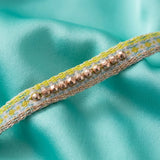 MT80 ZIP 02  צמיד רקום בגווני ירוק וזהב