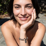 צמיד כסף חוליות מרובעות