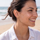 זוג עגילי זהב צמודים - רימונים
