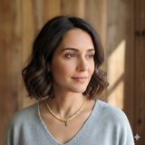 שרשרת אבני אופל וזהב אדום