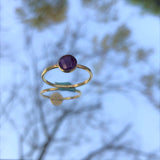 טבעת זהב עם טרומלין סגול