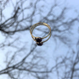 טבעת זהב עם טרומלין סגול