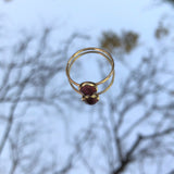 טבעת זהב עם טרומלין וורוד
