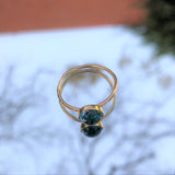 טבעת זהב עם בלו-סטון טורקיז