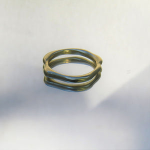 WAVES ring טבעת כסף מצופה זהב