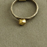 טבעת כסף  ורגב זהב אמורפי