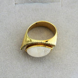 טבעת כסף מצופה זהב ומשובצת ענן דנבורייט וקשת זירקונים